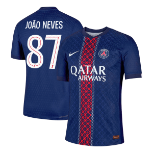 JO?O NEVES #87 PSG Home Authentic Soccer Jersey 2025/26