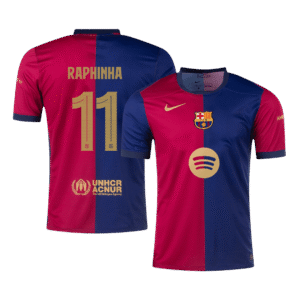 RAPHINHA #11 Barcelona Home Soccer Jersey 2024/25 – UCL(Spotify Logo Without Text)