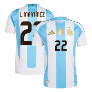 L.MART??NEZ #22 Argentina Home Authentic Soccer Jersey 2024