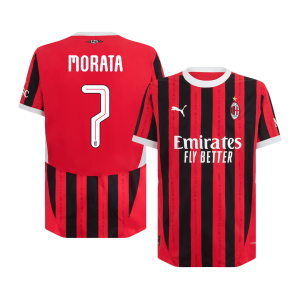 MORATA #7 AC Milan Home Authentic Soccer Jersey 2024/25 – UCL