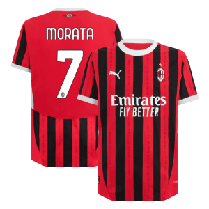 MORATA #7 AC Milan Home Authentic Soccer Jersey 2024/25 – UCL