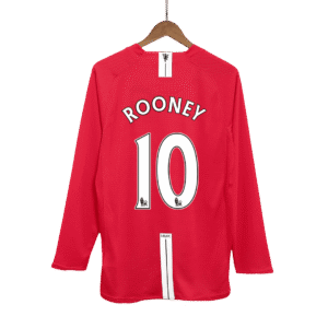 Vintage Soccer Jersey ROONEY #10 Manchester United Home Long Sleeve 2007/08
