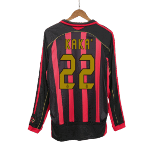 Vintage Soccer Jersey KAKA’ #22 AC Milan Home Long Sleeve 2006/07