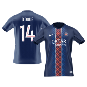 D.DOU?? #14 PSG Home Soccer Jersey 2025/26