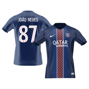 JO?O NEVES #87 PSG Home Soccer Jersey 2025/26