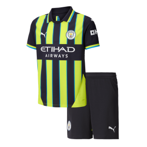 Manchester City Away Kids Soccer Jerseys Kit 2024/25