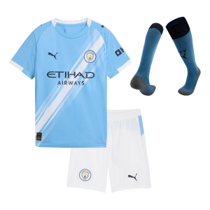 Manchester City Home Kids Soccer Jerseys Full Kit 2025/26