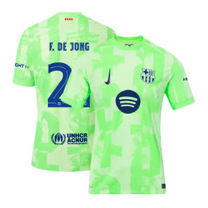 F.DE JONG #21 Barcelona Third Away Authentic Soccer Jersey 2024/25- UCL??Spotify Logo Without Text??