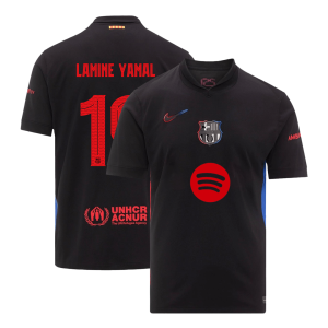 LAMINE YAMAL #19 Barcelona Away Soccer Jersey 2024/25 – UCL (Spotify Logo Without Text)