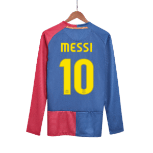 Vintage Soccer Jersey MESSI #10 Barcelona Home Long Sleeve 2008/09 – UCL Final