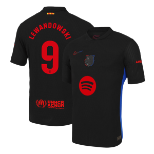 LEWANDOWSKI #9 Barcelona Away Authentic Soccer Jersey 2024/25 – Spotify Logo Without Text