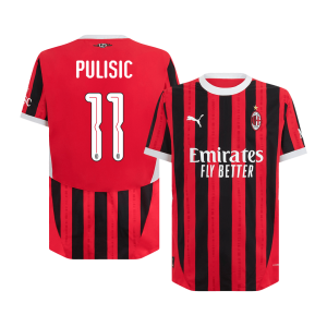 PULISIC #11 AC Milan Home Authentic Soccer Jersey 2024/25 – UCL
