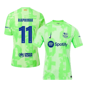 RAPHINHA #11 Barcelona Third Away Authentic Soccer Jersey 2024/25 – UCL