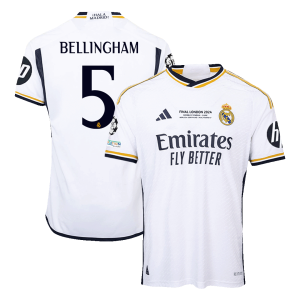 BELLINGHAM #5 Real Madrid Home Authentic Soccer Jersey 2023/24 – UCL FINAL