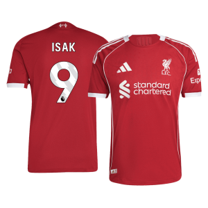 ISAK #9 Liverpool Home Authentic Soccer Jersey 2025/26