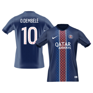 O.DEMB??L?? #10 PSG Home Soccer Jersey 2025/26