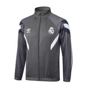 24-25 Long Real Madrid Dark Grey Retro tracksuit