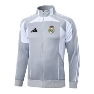 25-26 Long Real Madrid grey and white tracksuit