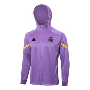24-25 Long Hat Real Madrid Purple Sports Suit