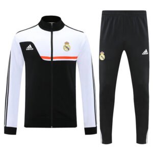 25-26 Real Madrid White&Black Football Tracksuits Long Jacket Suits