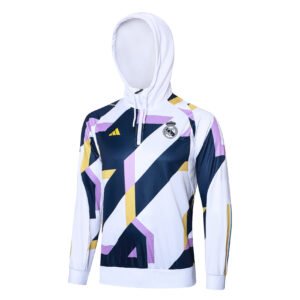 23-24 Half-hat Real Madrid white inkjet tracksuit