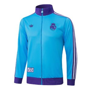 25-26 Long Real Madrid Light Blue Retro tracksuit