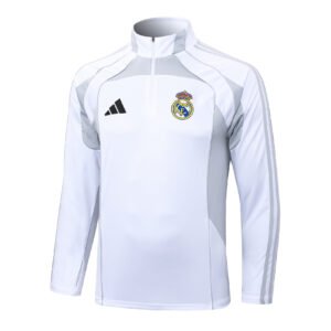 25-26 Half Real Madrid white and gray tracksuit