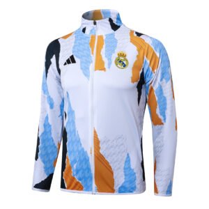 24-25 Long Real Madrid Blue, White and Yellow Inkjet Sports Suit